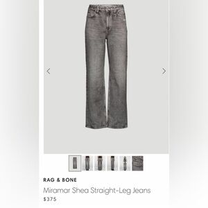 Rag & Bone Miramar Shea Raven High Rise ankle relaxed straight